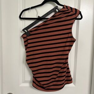 Striped One-Shoulder Top